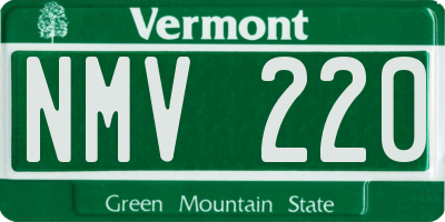 VT license plate NMV220