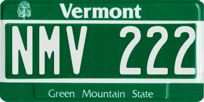 VT license plate NMV222