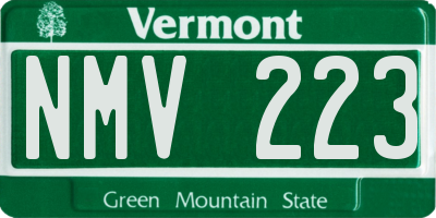 VT license plate NMV223