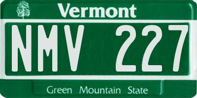 VT license plate NMV227