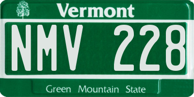 VT license plate NMV228