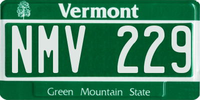 VT license plate NMV229