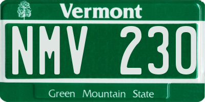 VT license plate NMV230