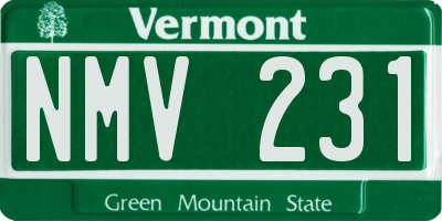 VT license plate NMV231
