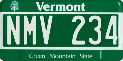 VT license plate NMV234