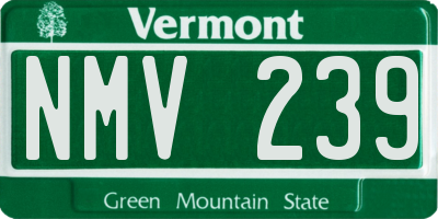 VT license plate NMV239