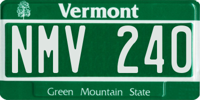 VT license plate NMV240