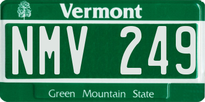 VT license plate NMV249