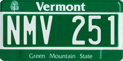 VT license plate NMV251