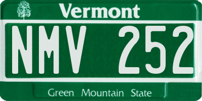 VT license plate NMV252