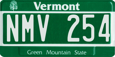 VT license plate NMV254