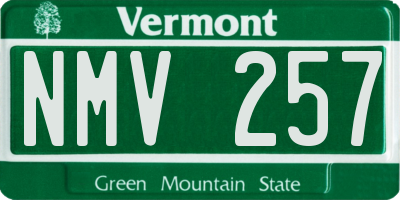 VT license plate NMV257