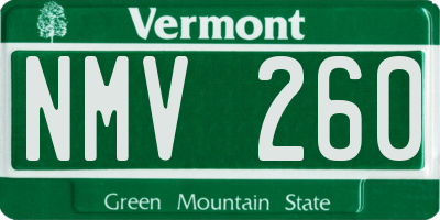 VT license plate NMV260