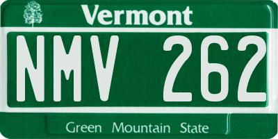 VT license plate NMV262