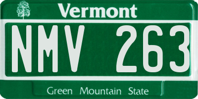 VT license plate NMV263