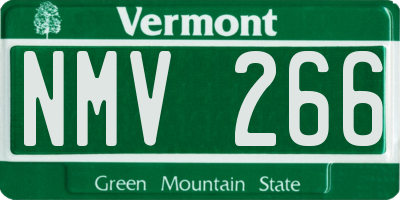 VT license plate NMV266