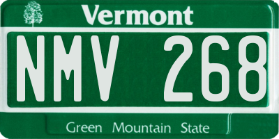 VT license plate NMV268