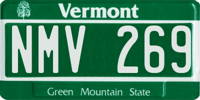 VT license plate NMV269