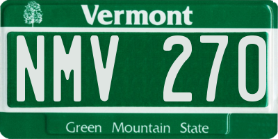 VT license plate NMV270