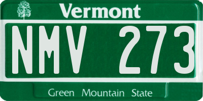 VT license plate NMV273