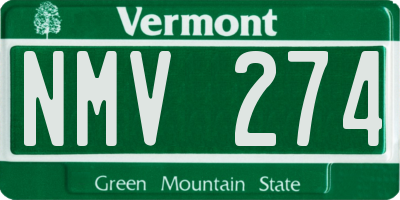 VT license plate NMV274