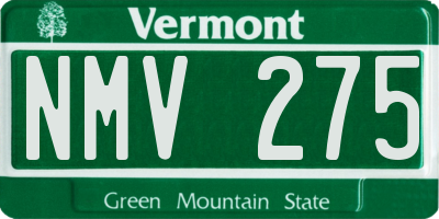 VT license plate NMV275