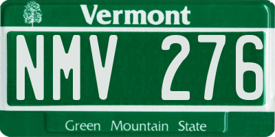 VT license plate NMV276