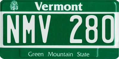 VT license plate NMV280
