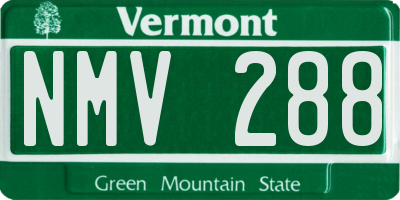 VT license plate NMV288