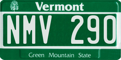 VT license plate NMV290