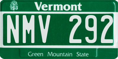 VT license plate NMV292