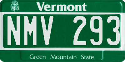 VT license plate NMV293