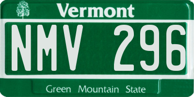 VT license plate NMV296