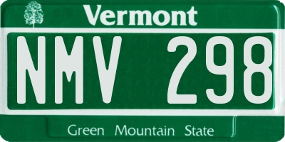 VT license plate NMV298