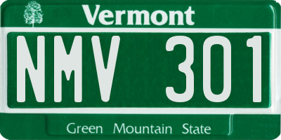 VT license plate NMV301