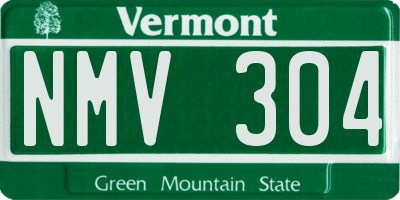 VT license plate NMV304