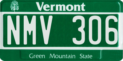 VT license plate NMV306