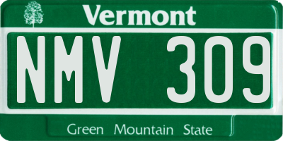 VT license plate NMV309