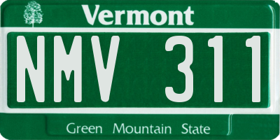 VT license plate NMV311