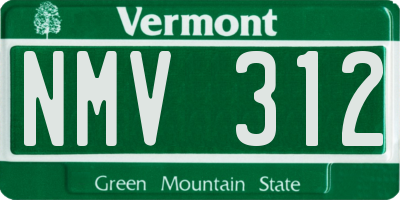 VT license plate NMV312