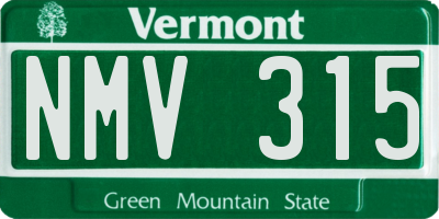 VT license plate NMV315