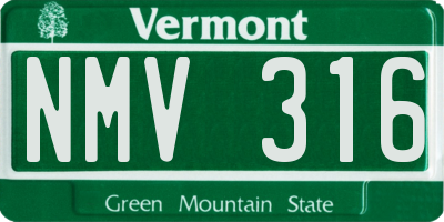 VT license plate NMV316
