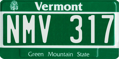 VT license plate NMV317