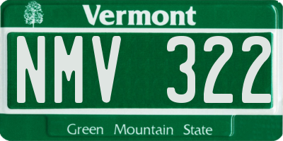 VT license plate NMV322