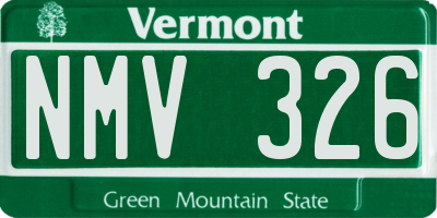VT license plate NMV326