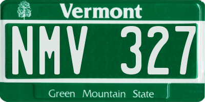 VT license plate NMV327