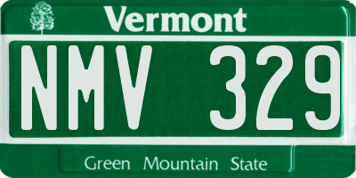VT license plate NMV329