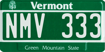 VT license plate NMV333