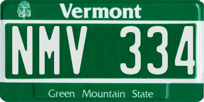 VT license plate NMV334