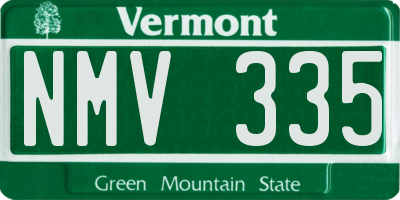 VT license plate NMV335